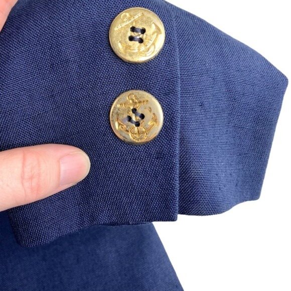 Talbots Nautical Navy Blue Double Breasted Blazer - Picture 2 of 5